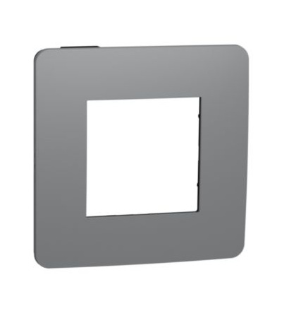 NU280222 Unica Studio Color - Krycí rámeček jednonásobný, Dark Grey/Černý,Schneider Electric