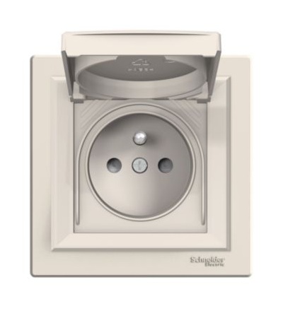 EPH2800623 Zásuvka 2P+PE, clonky, IP44, krémová, Schneider electric