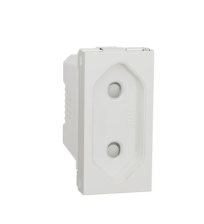 NU303118 Unica - Zásuvka 230V/10A pro ploché vidlice, 1M, Bílá,Schneider Electric
