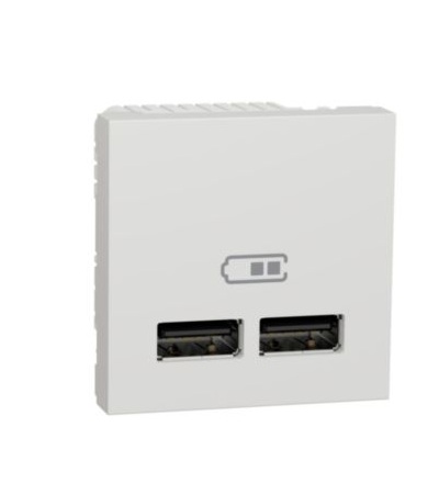 NU341818 Unica - Dvojitý nabíjecí USB A+A konektor 2.1A, 2M, Bílý,Schneider Electric