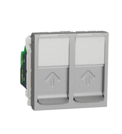 NU342630 Unica - Zásuvka datová 2xRJ45 Kat.6 STP, 2M, Aluminium,Schneider Electric