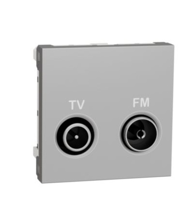 NU345230 Unica - Zásuvka TV/R koncová, 4 dB, 2M, Aluminium,Schneider Electric