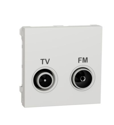 NU345318 Unica - Zásuvka TV/R průběžná 1,5 dB, 2M, Bílá,Schneider Electric