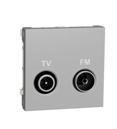 NU345330 Unica - Zásuvka TV/R průběžná 1,5 dB, 2M, Aluminium,Schneider Electric