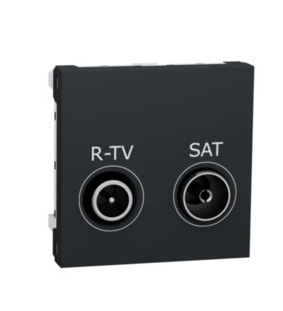 NU345454 Unica - Zásuvka TV-R/SAT individuální 2 dB, 2M, Antracit,Schneider Electric