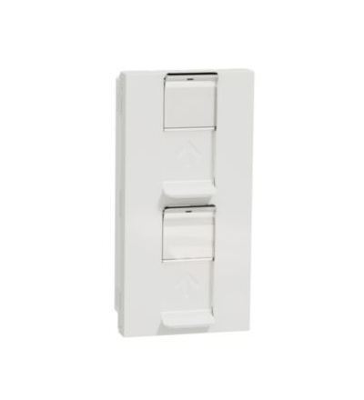 NU946220 Unica - Centrální deska 2xRJ45 Keystone, 4mod, Bílá Antibakteriální,Schneider Electric