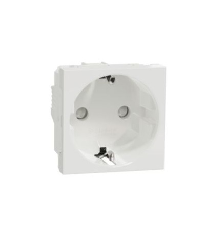 NU303720 Unica - Zásuvka SCHUKO 2P+E 250V/16A, clonky, šroubová, Bílá Antibakteriální,Schneider Electric