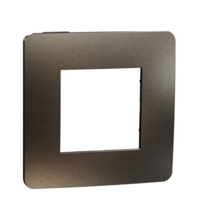 NU280253M Unica Studio Metal - Krycí rámeček jednonásobný, Dark Aluminium/Černý,Schneider Electric