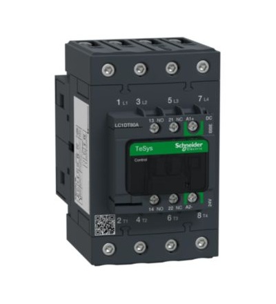 LC1DT80ABBE TeSys green 4P 80A AC1 24V DC,Schneider Electric