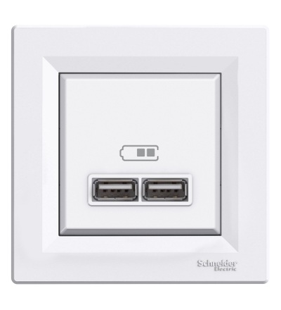 EPH2700221 2xUSB nabíjecí konektor 2.1A, bílá, Schneider Electric
