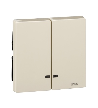 MTN3424-0344 Kryt dvousegmentový s kontrolkou, IP44, white cream, System M, Schneider Electric