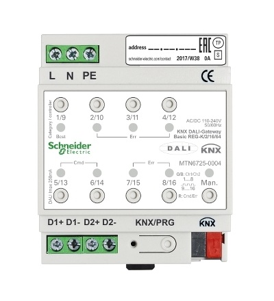 MTN6725-0004 KNX DALI brána Basic REG-K/2/16/64, Schneider Electric