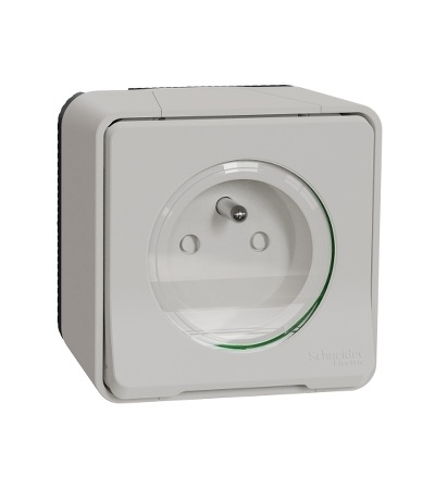 MUR39030 Kompletní Zásuvka 16A 2P+E, clonky, bezšroubová, IP55, bílá, Schneider Electric