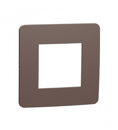 NU280216 Unica Studio Color - Krycí rámeček jednonásobný, Chocolate/Bílý,Schneider Electric