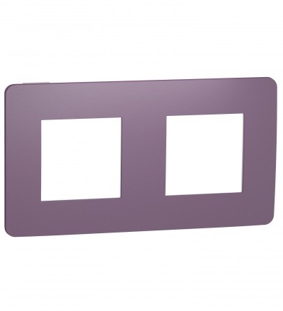 NU280414 Unica Studio Color - Krycí rámeček dvojnásobný, Plum/Bílý,Schneider Electric
