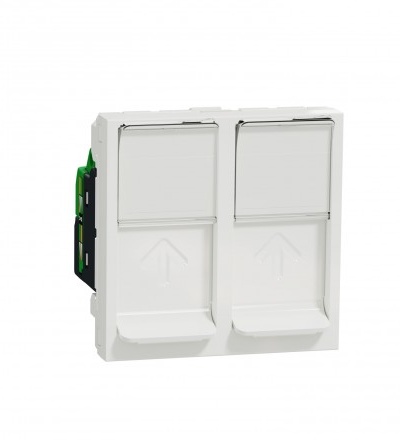 NU342618 Unica - Zásuvka datová 2xRJ45 Kat.6 STP, 2M, Bílá,Schneider Electric