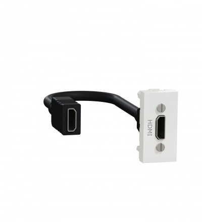 NU343018 Unica - HDMI konektor (předzapojený), 1M, Bílý,Schneider Electric