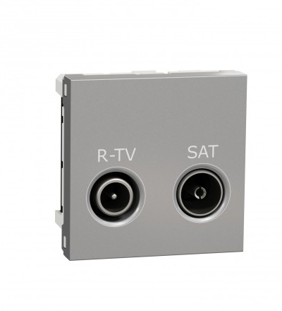 NU345530 Unica - Zásuvka TV-R/SAT koncová 5,5 dB, 2M, Aluminium,Schneider Electric