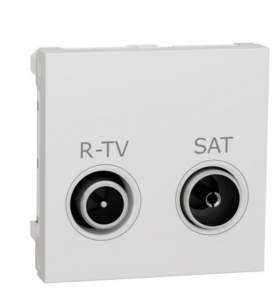 NU345618 Unica - Zásuvka TV-R/SAT průběžná 11 dB, 2M, Bílá,Schneider Electric