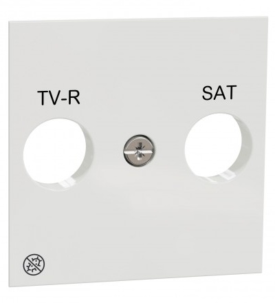 NU944120 Unica - Centrální deska pro TV-R/SAT zásuvku, Bílá Antibakteriální,Schneider Electric