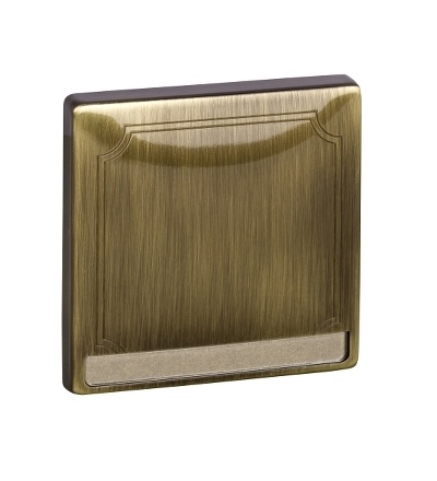 MTN412343 Kryt spínače s popisovým polem, S-Design, antique brass, Schneider Electric