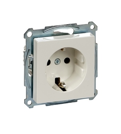MTN2300-0319 Zásuvka 250V/16A s bočními zemnícími kontakty, System M, polar, Schneider Electric