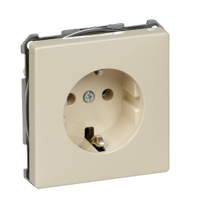 MTN2301-4044 Zásuvka 250V/16A s bočními zemnícími kontakty, S-Design, white cream, Schneider Electric