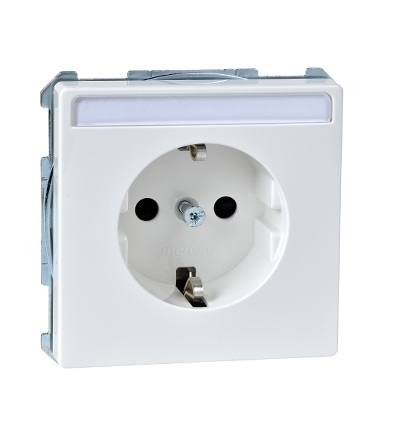 MTN2302-4019 Zásuvka 250V/16A s bočními zemnícími kontakty, s popis.polem, S-Design, polar, Schneider Electric