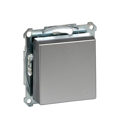 MTN2311-0460 SCHUKO zásuvka 2P+E, 16A, bezšroubová, aluminium, System M, s klapkou IP20, Schneider Electric