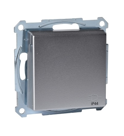 MTN2314-0460 Zásuvka 250V/16A s bočními zemnícími kontakty, s víčkem IP44, System M, alu, Schneider Electric