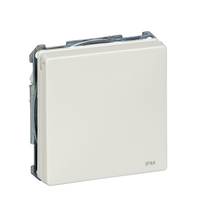 MTN2314-4019 Zásuvka 250V/16A s bočními zemnícími kontakty, s víčkem IP44, S-Design, alu, Schneider Electric