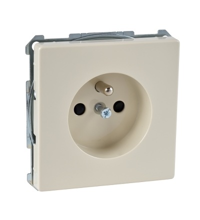 MTN2500-4044 Zásuvka 2P+E, 16A, bezšroubová, white cream, S-Design, Schneider Electric