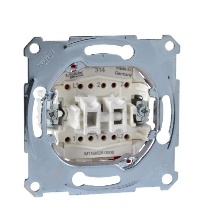 MTN3626-0000 Mechanismus přepínače dvojitého střídavého ř. 5b (6+6), 16A, Schneider Electric