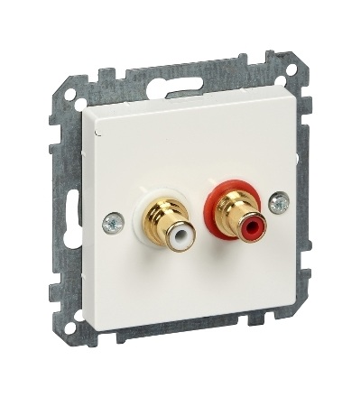MTN4350-0319 Mechanizmus zásuvky pro audio připojení 2x cinch, polar, Schneider Electric