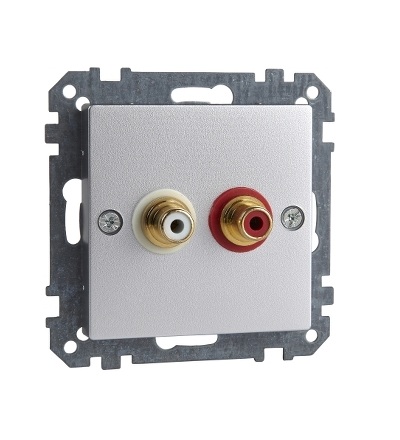 MTN4350-0460 RCA audio zásuvka 2 konektory, System M, aluminium, Schneider Electric