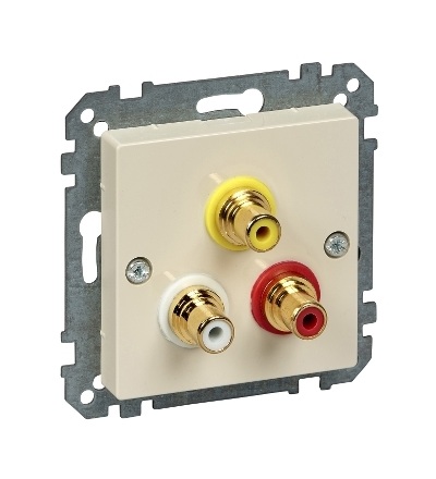 MTN4351-0344 Mechanizmus zásuvky pro připojení audio a video signálu, white cream, Schneider Electric