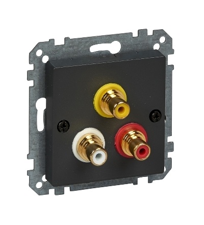 MTN4351-0414 Mechanizmus zásuvky pro připojení audio a video signálu, antracit, Schneider Electric