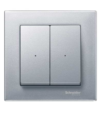 MTN625260 Kryty pro 2-násobný tlač. modul, Aluminium, System M, Schneider Electric