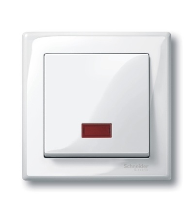 MTN432819 Kryt spínače s otvorem pro popisek, System M, polar, Schneider Electric