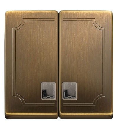 MTN413543 Kryt spínače dělený s otvorem pro popisek, S-Design, antique brass, Schneider Electric