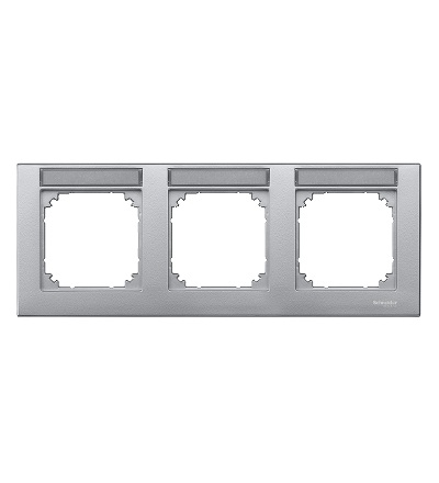 MTN472360 Rámeček M-Plan, trojnásobný s popisovým polem, aluminium, Schneider Electric