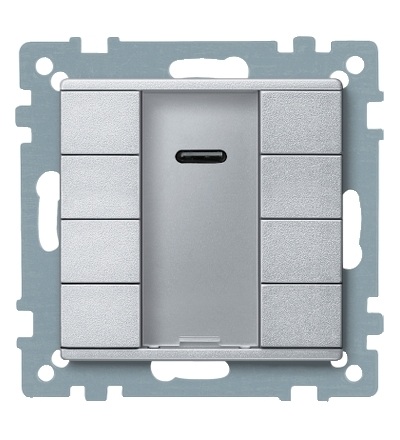 MTN627960 KNX tlač. panel 4-násobný plus + IČ přijímač, Aluminium, System M, Schneider Electric