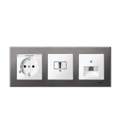 MTN403314 Rámeček 3násobný M-Elegance Rhodium Grey, Schneider Electric