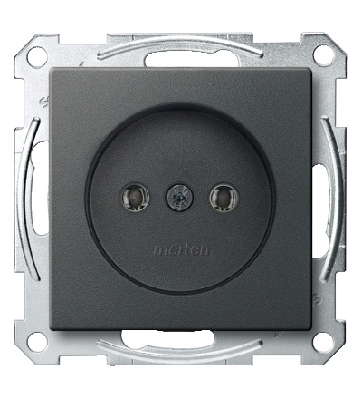 MTN2001-0414 Zásuvka bez zemnícího kontaktu 250V/16A, System M, antracit, Schneider Electric