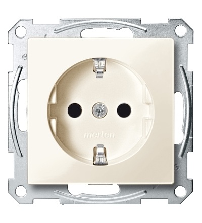 MTN2300-0344 Zásuvka 250V/16A s bočními zemnícími kontakty, System M, white cream, Schneider Electric
