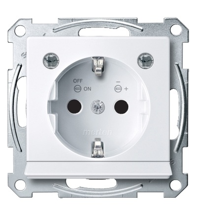 MTN2304-0325 Zásuvka 230V, Schuko, se světelným prostupem a LED modulem, System-M, active, Schneider Electric