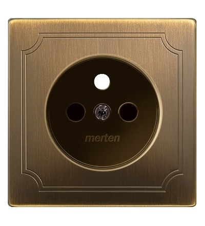 MTN2530-4143 Centrální deska pro mechanismus zásuvky se zemnícím kolíkem, S-Design, antique brass, Schneider Electric