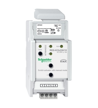 MTN649202 KNX spínací akční člen REG-K/2x230/10+manuální režim, Schneider Electric