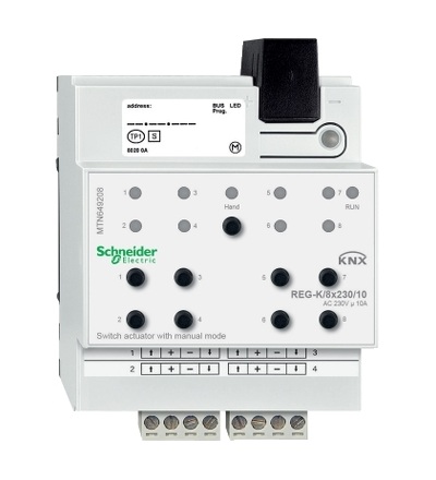 MTN649208 KNX spínací akční člen REG-K/8x230/10+manuální režim, Schneider Electric
