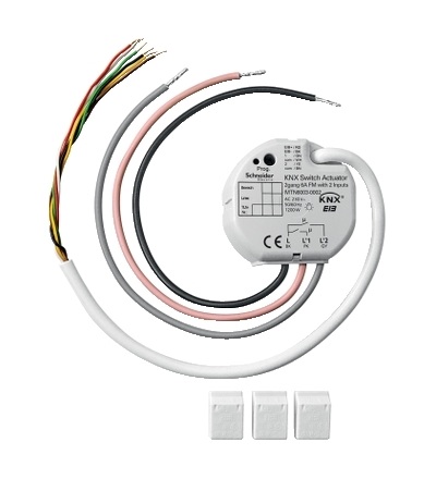 MTN6003-0002 KNX spínací akční člen 2-násobný pro zap. mon., 6 A, s 2 BI, Schneider Electric